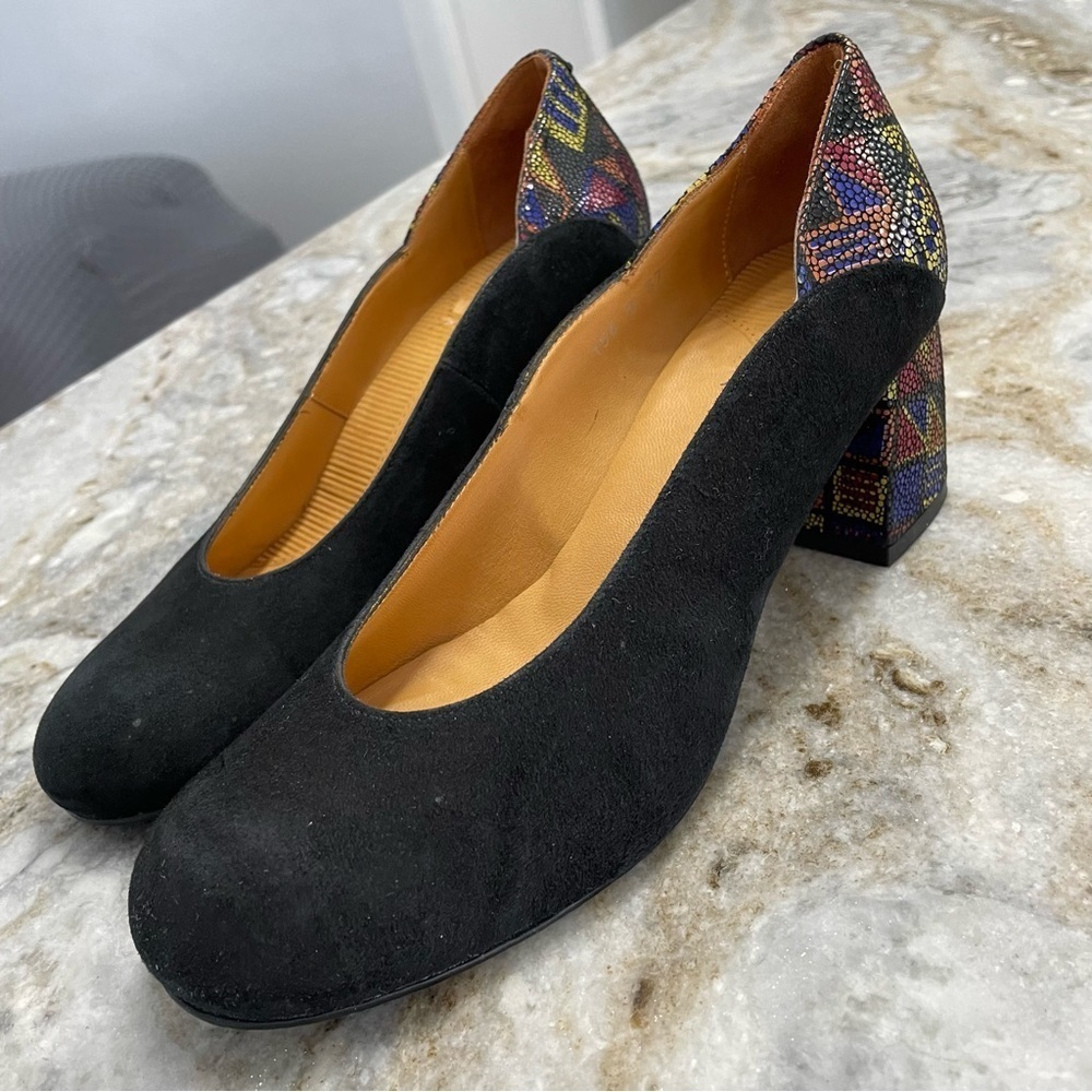 Audley Block Heel Suede Evening Pumps EU 37 Vintage Looking Shoes